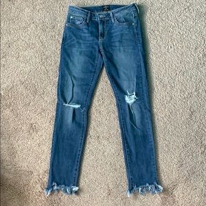 Just black hem bite skinny jeans